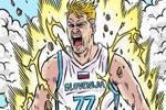 FIBA官方晒东契奇变身超级赛亚人的漫画：想象一下醒来要防东契奇