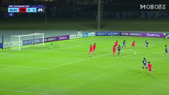 U17男足半场0-3落后日本!中国再被断球,北原麻纪远射近角破门!